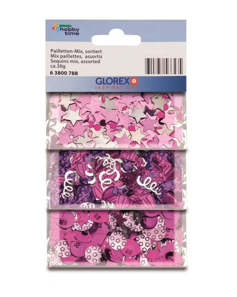 Pailletten-Mix 30g pink/lila sortiert