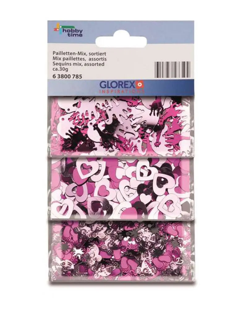 Pailletten-Mix 30g rosa/pink sortiert