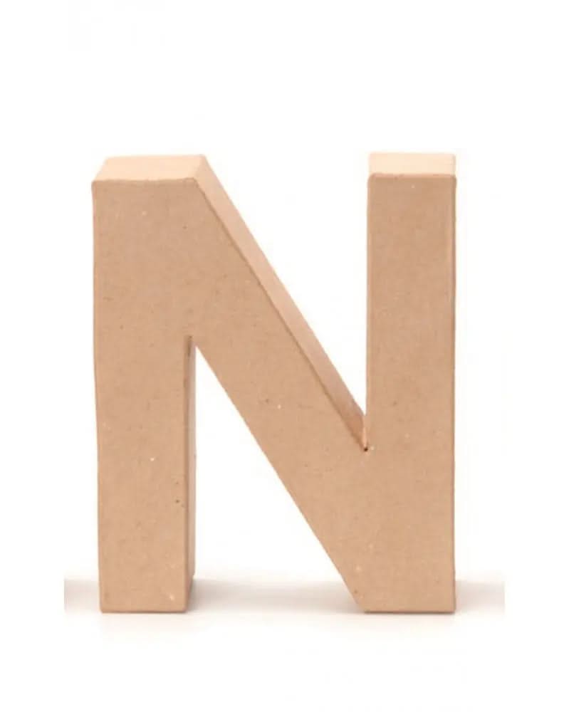 Papp-Buchstabe N 17,5X5,5cm - Kidis Art