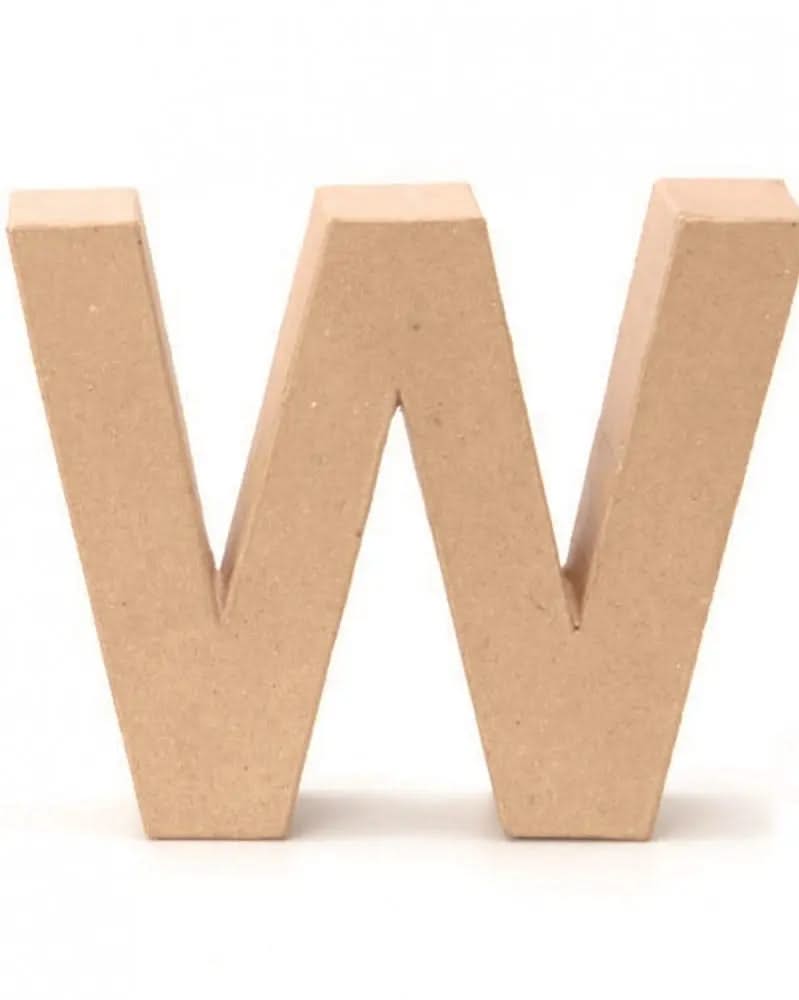 Papp-Buchstabe W 17,5X5,5cm - Kidis Art