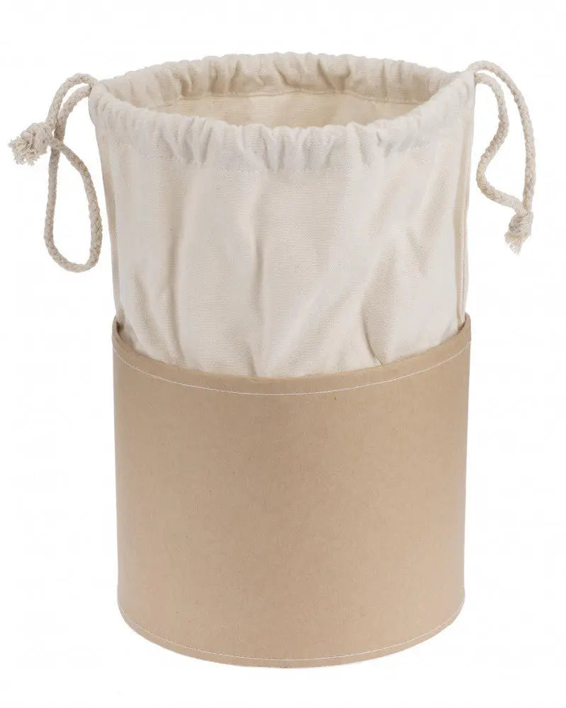 Pappbox rund H 15cm, Dia 18cm, Mit Baumwollsack FSC