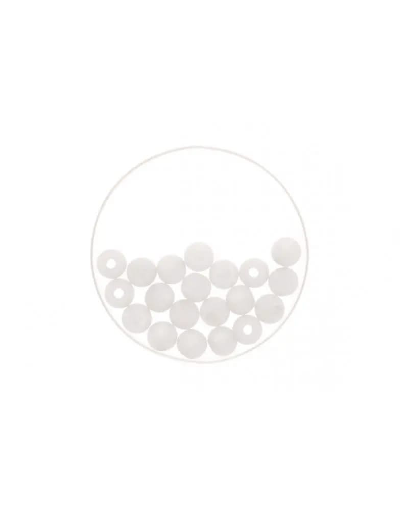Perle 6mm Polaris matt 20St weiss - Kidis Art