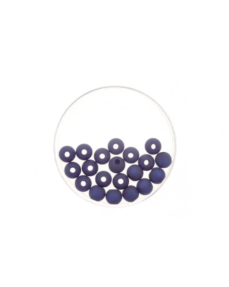 Perle 8mm Polaris matt 15St dunkelblau - Kidis Art