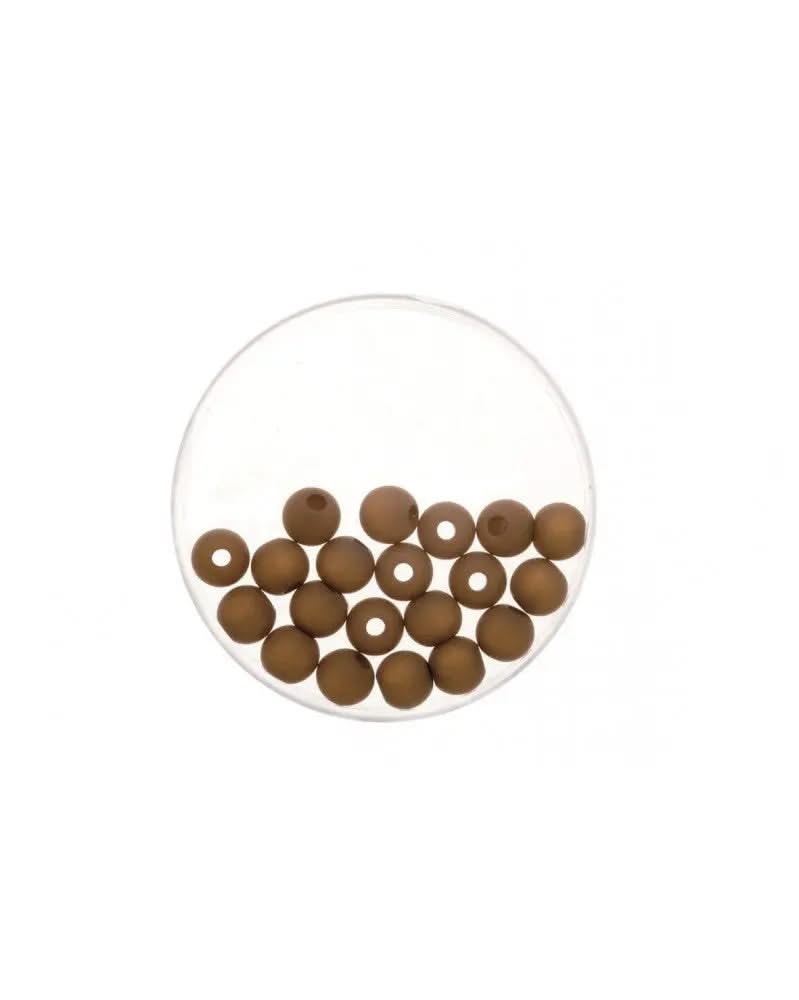 Perle 8mm Polaris matt 15St dunkelbraun - Kidis Art