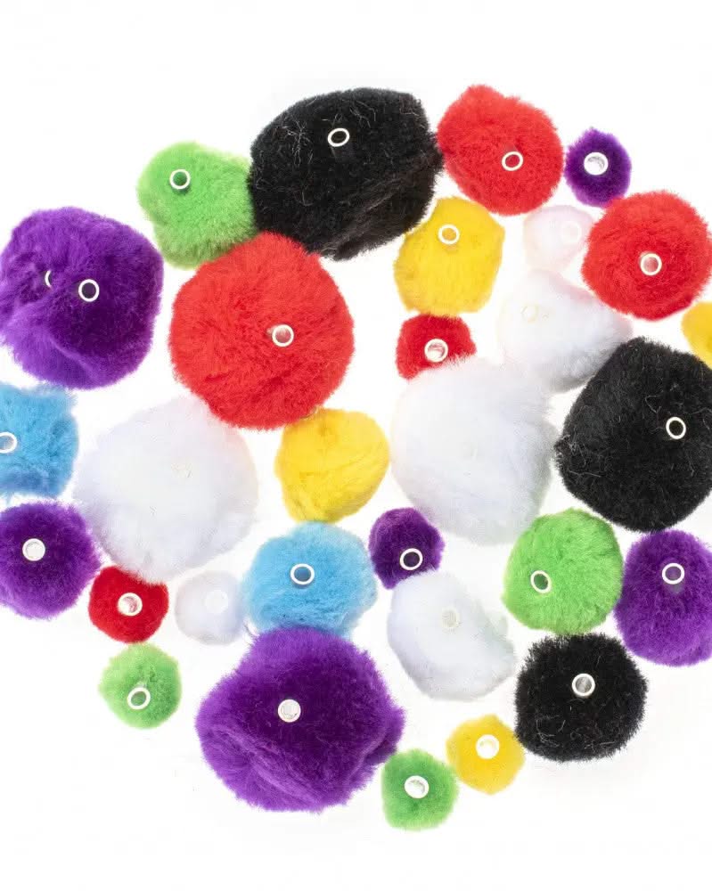 Pompon mix, 48St. mit Röhren, 15-35mm - Kidis Art