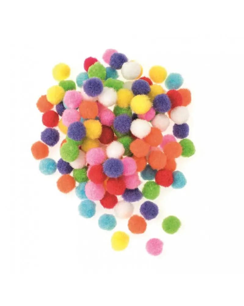 Pompons-Mix, bunt, 1cm 120St - Kidis Art