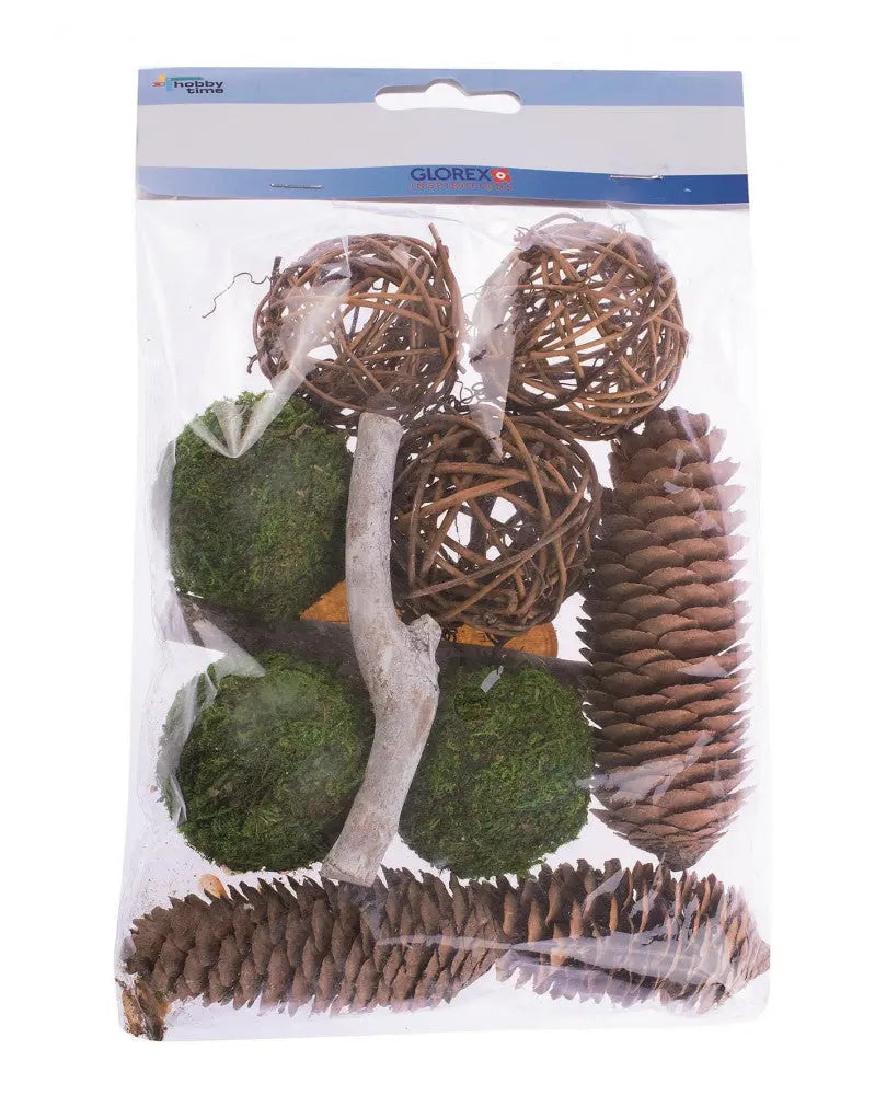 Potpourri Zapfen Rattankugeln braun/grün