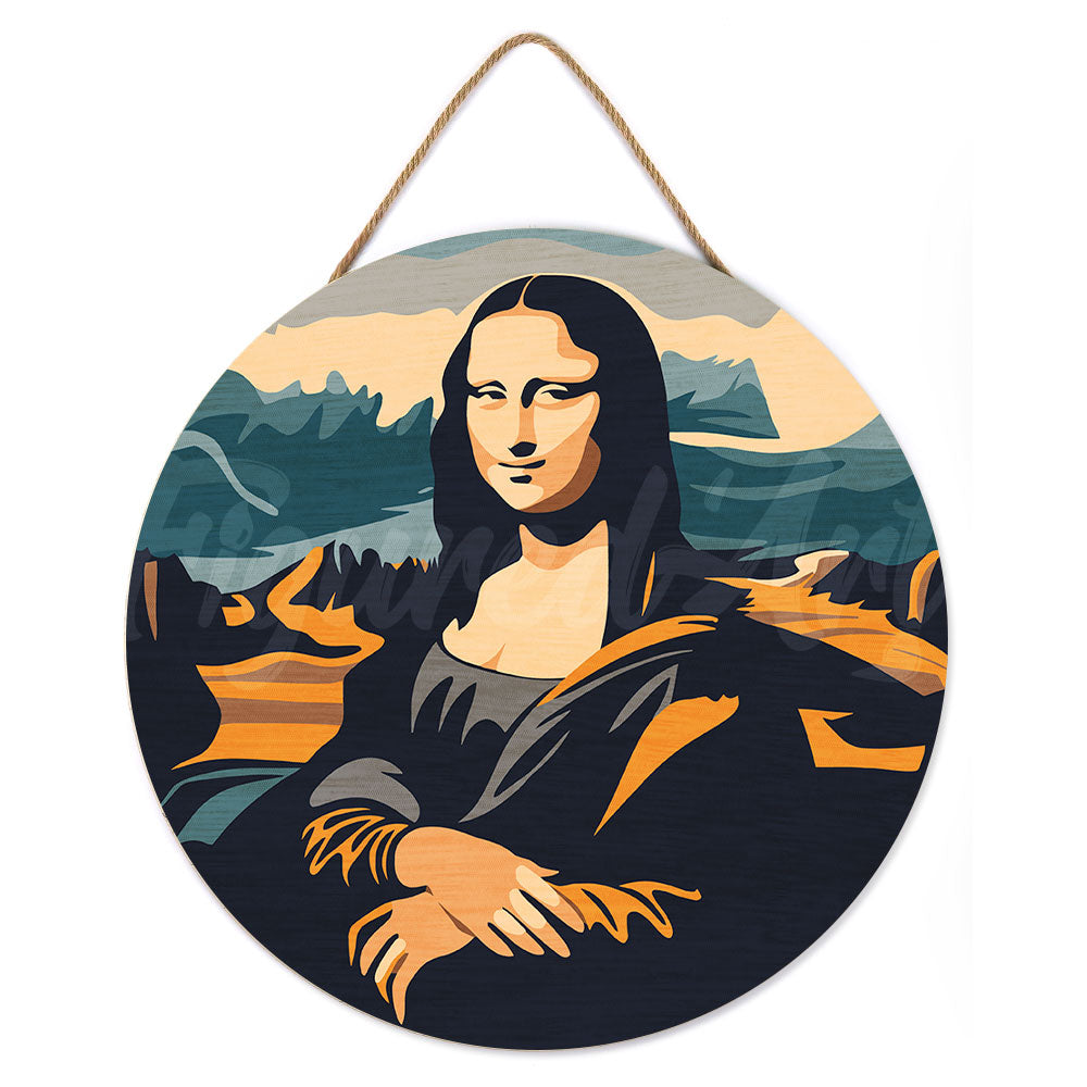 Malen nach Zahlen auf Holzscheibe – Mona Lisa