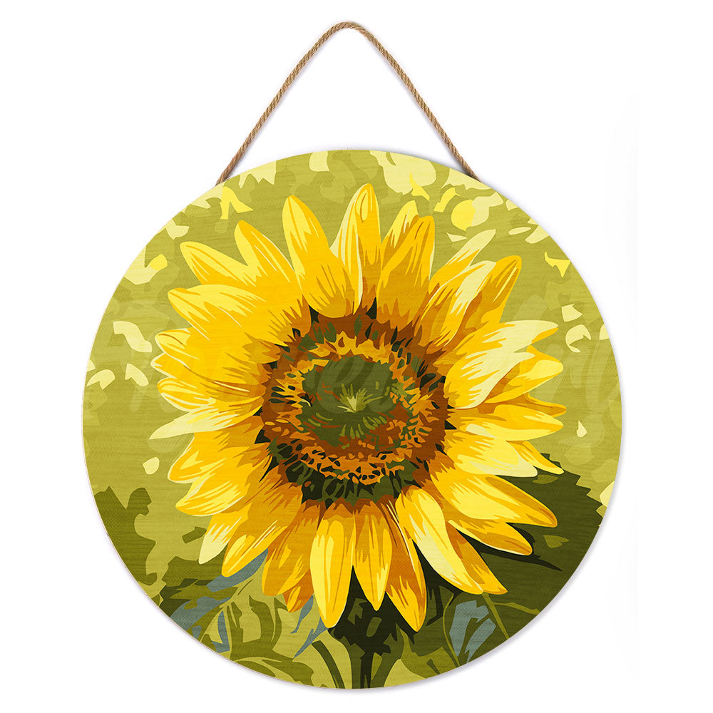 Malen nach Zahlen auf Holzscheibe – Sonnenblume - Kidis Art