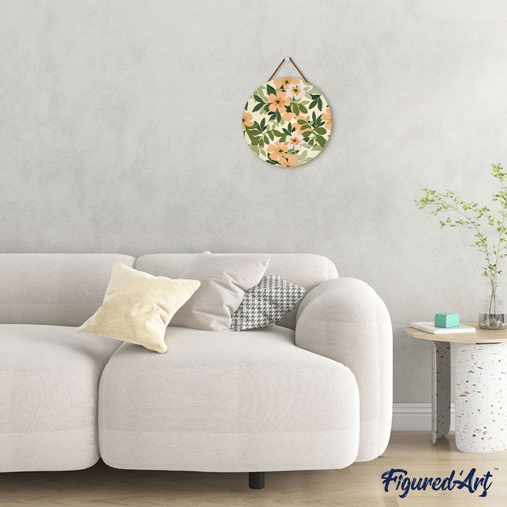 Malen nach Zahlen auf Holzscheibe – Blumenmuster