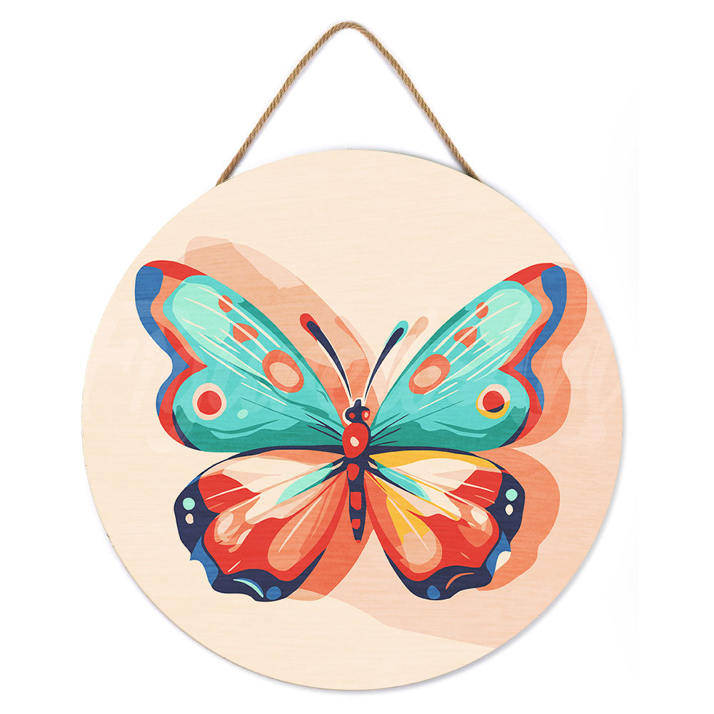 Malen nach Zahlen auf Holzscheibe – Schmetterling
