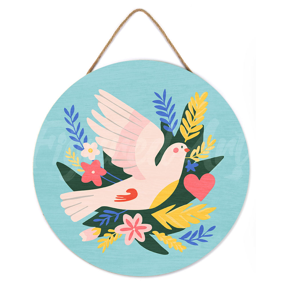 Malen nach Zahlen auf Holzscheibe – Vogel und Blumen - Kidis Art