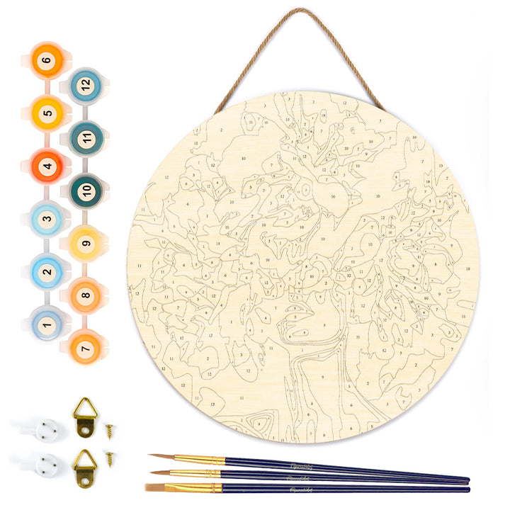 Malen nach Zahlen auf Holzscheibe – Schönheit hinter Blumen