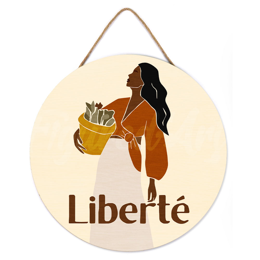 Malen nach Zahlen auf Holzscheibe – Freiheit