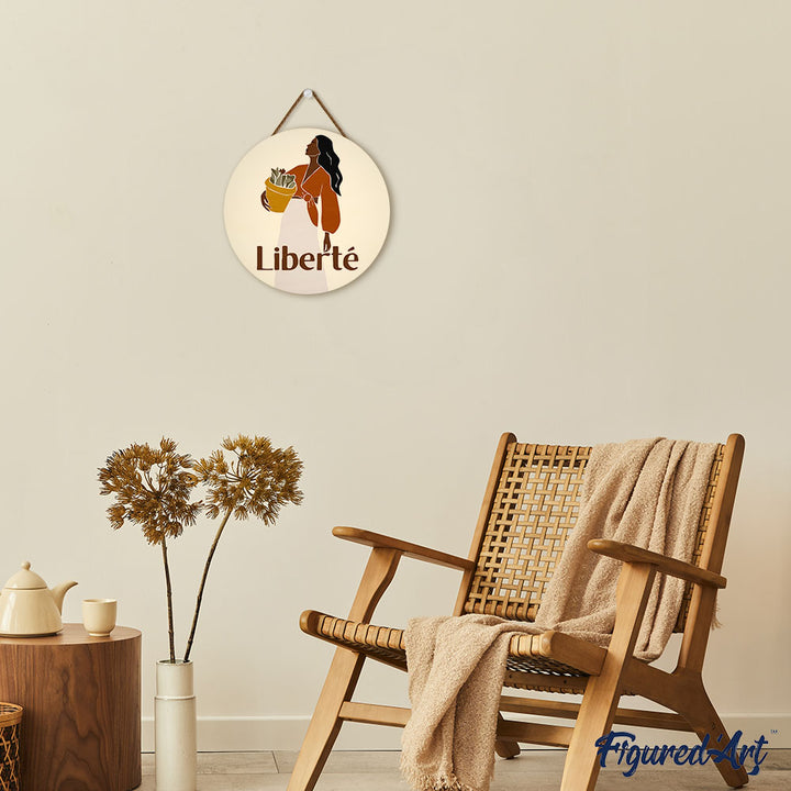 Malen nach Zahlen auf Holzscheibe – Freiheit