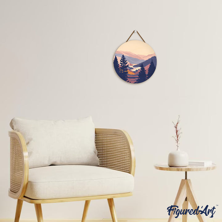 Malen nach Zahlen auf Holzscheibe – Herbsttal