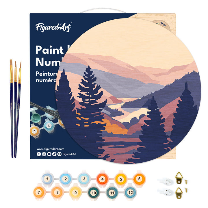 Malen nach Zahlen auf Holzscheibe – Herbsttal