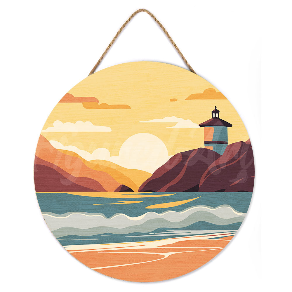 Malen nach Zahlen auf Holzscheibe – Strand von Malibu