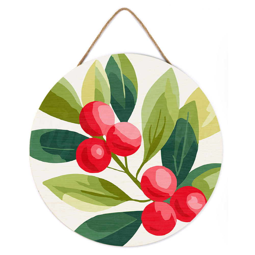 Malen nach Zahlen auf Holzscheibe – Preiselbeeren 