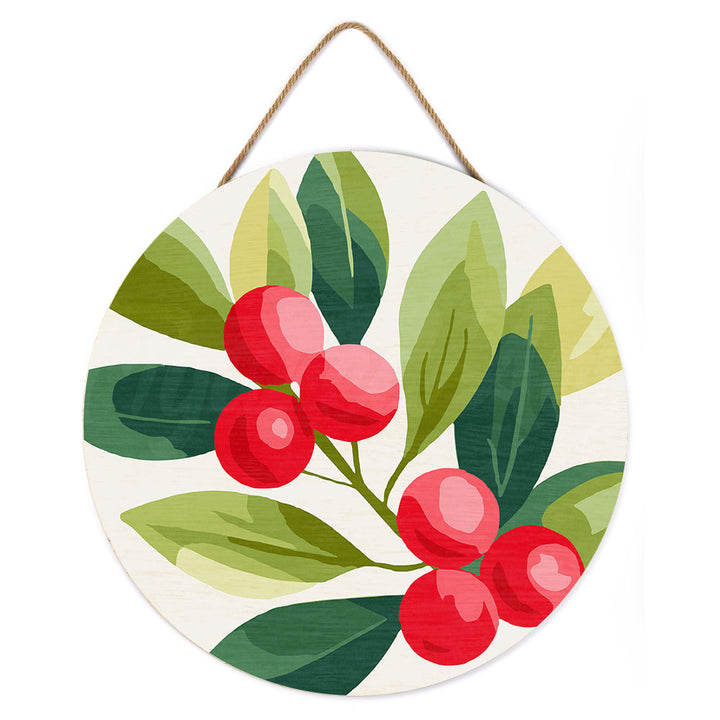 Malen nach Zahlen auf Holzscheibe – Preiselbeeren 