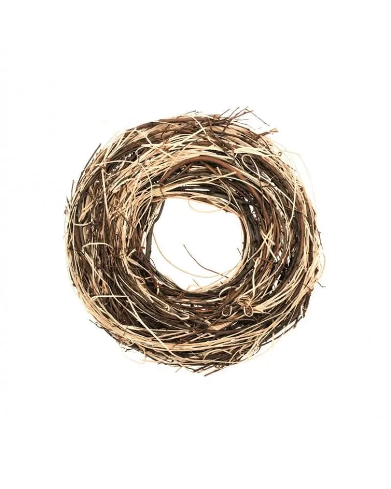 Rattan-Kranz, beige/ braun - Kidis Art