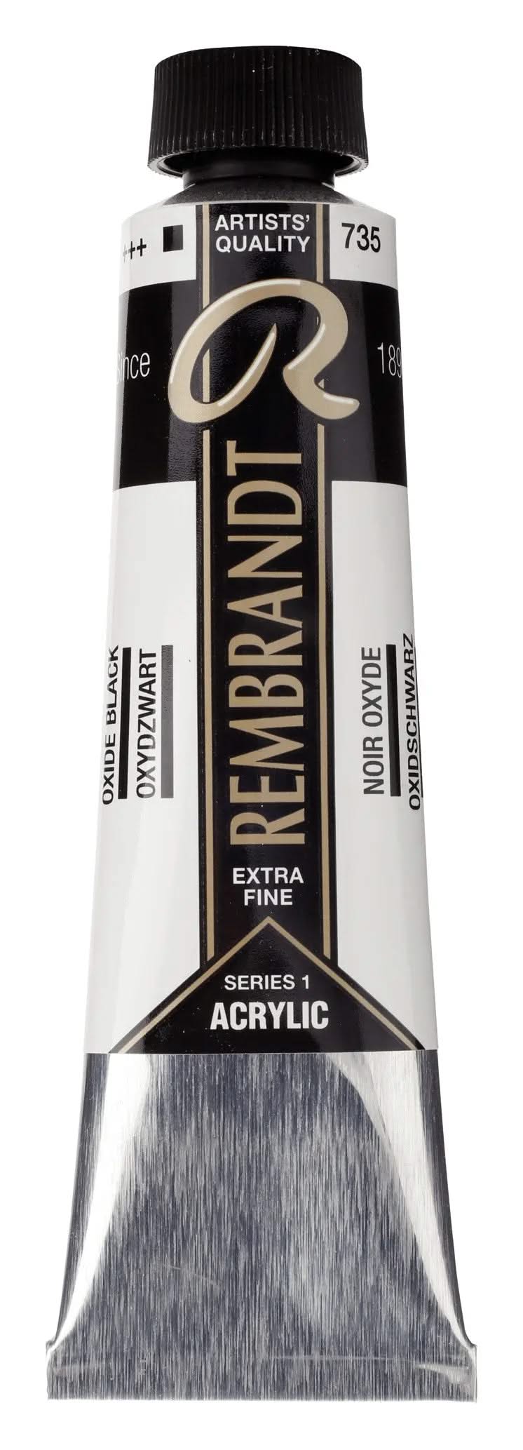 Rembrandt Acrylfarbe Tube 40 ml Oxidschwarz 735 - Kidis Art