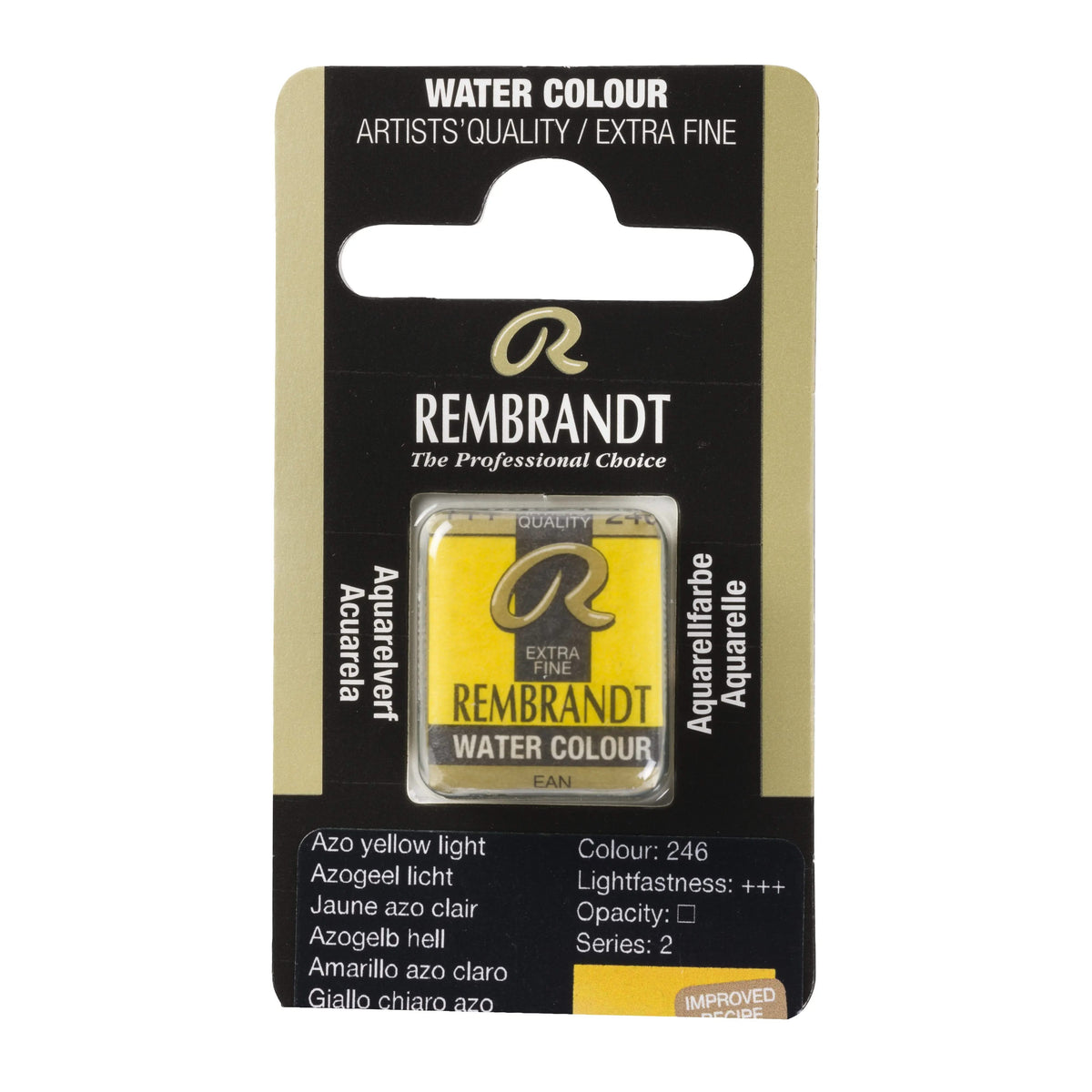 Rembrandt Aquarellfarbe Näpfchen Azogelb Hell 246 - Kidis Art