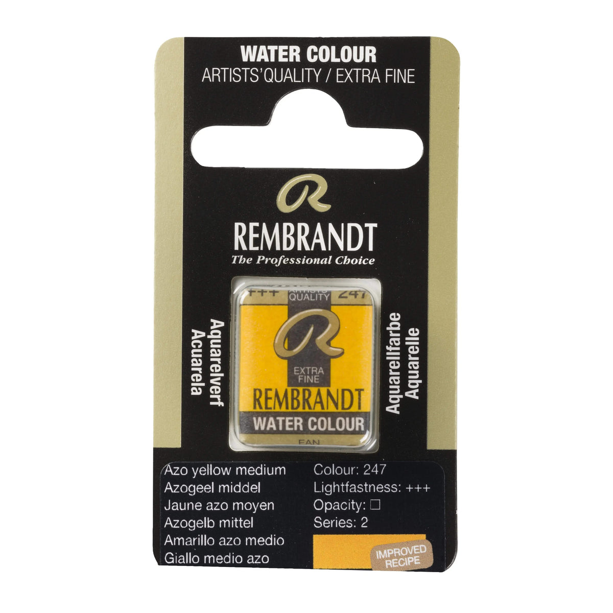 Rembrandt Aquarellfarbe Näpfchen Azogelb Mittel 247 - Kidis Art