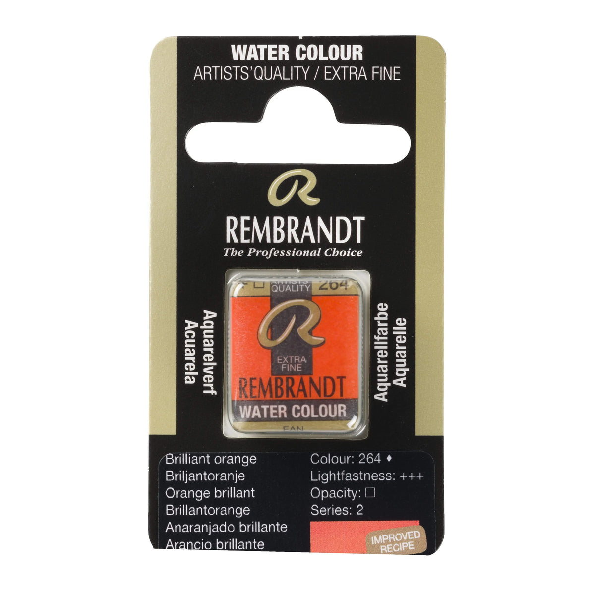 Rembrandt Aquarellfarbe Näpfchen Brillantorange 264 - Kidis Art