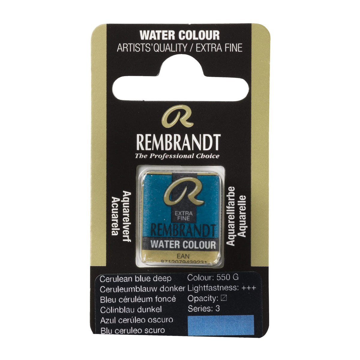 Rembrandt Aquarellfarbe Näpfchen Cölinblau Dunkel 550 - Kidis Art