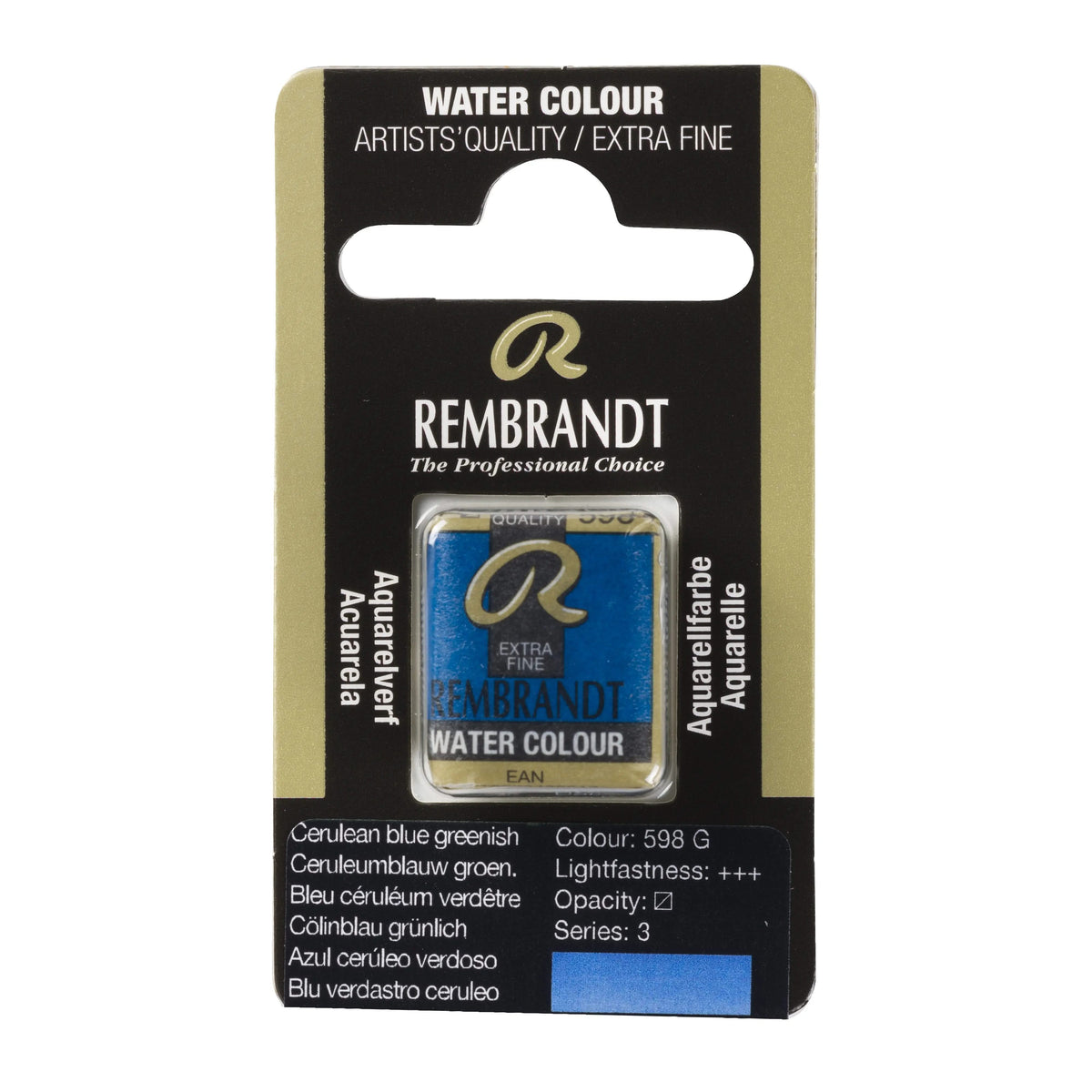 Rembrandt Aquarellfarbe Näpfchen Cölinblau Grünlich 598 - Kidis Art