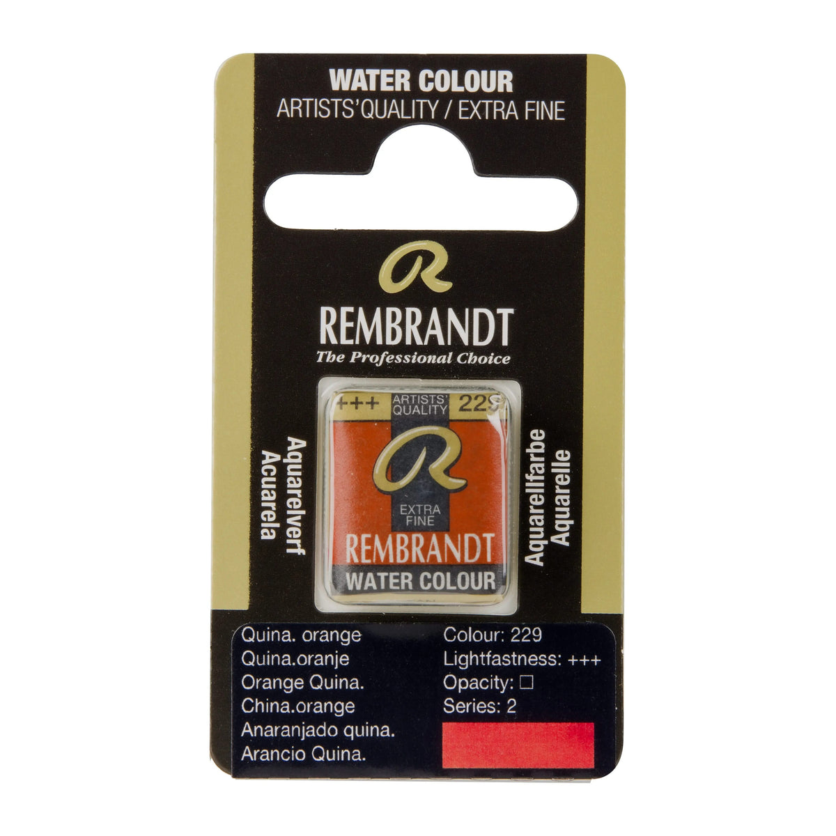 Rembrandt Aquarellfarbe Näpfchen Chinacridonorange 229 - Kidis Art
