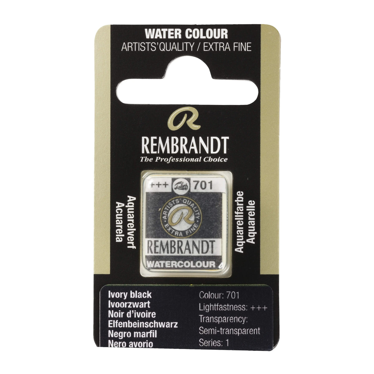 Rembrandt Aquarellfarbe Näpfchen Elfenbeinschwarz 701 - Kidis Art