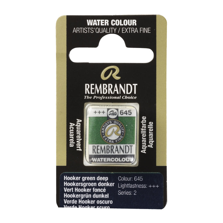 Rembrandt Aquarellfarbe Näpfchen Hookergrün Dunkel 645