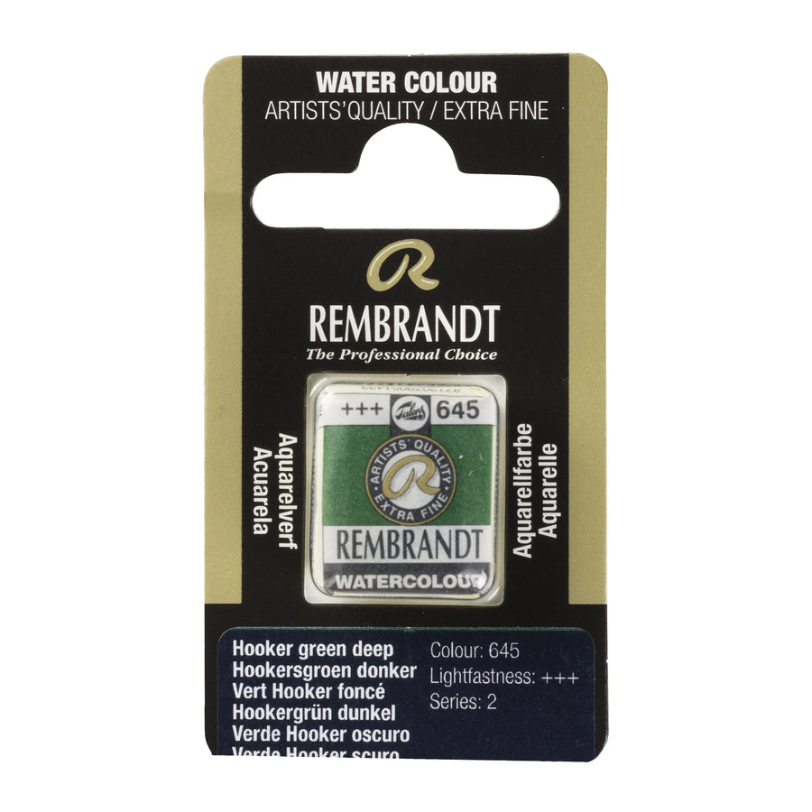 Rembrandt Aquarellfarbe Näpfchen Hookergrün Dunkel 645