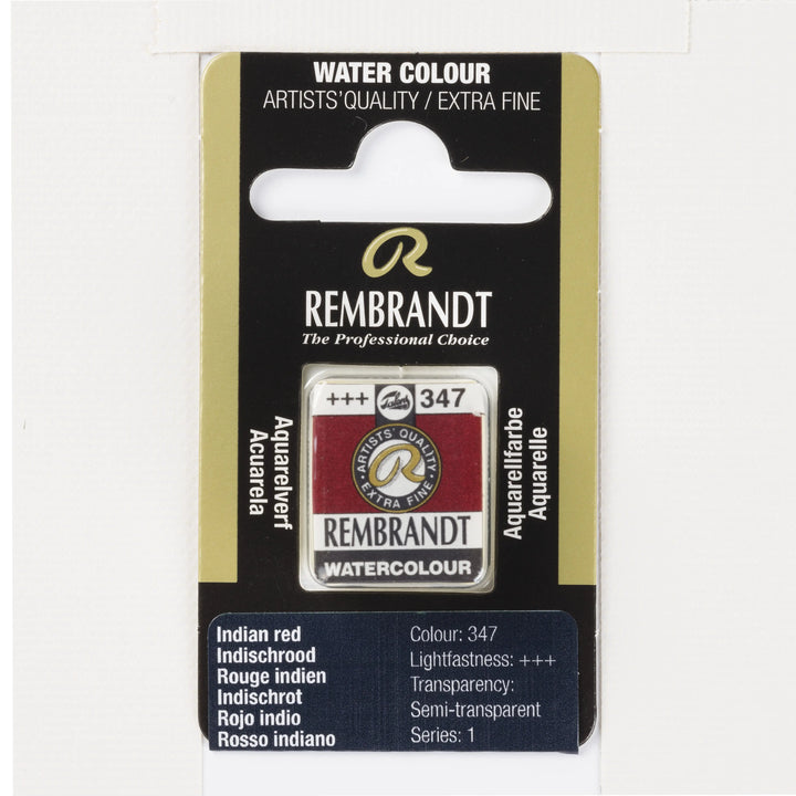 Rembrandt Aquarellfarbe Näpfchen Indischrot 347