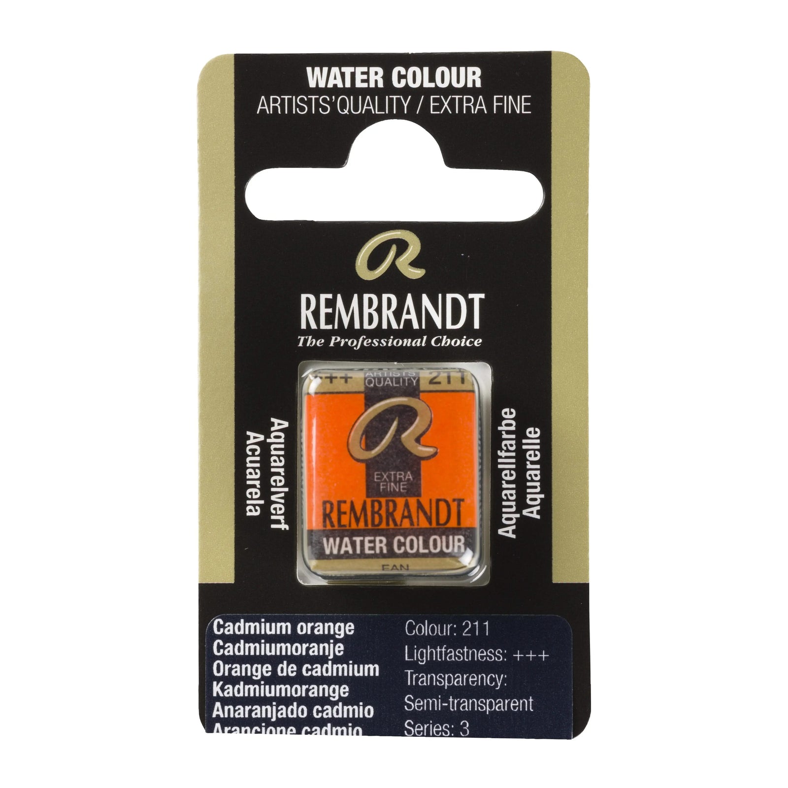 Rembrandt Aquarellfarbe Näpfchen Kadmiumorange 211 - Kidis Art
