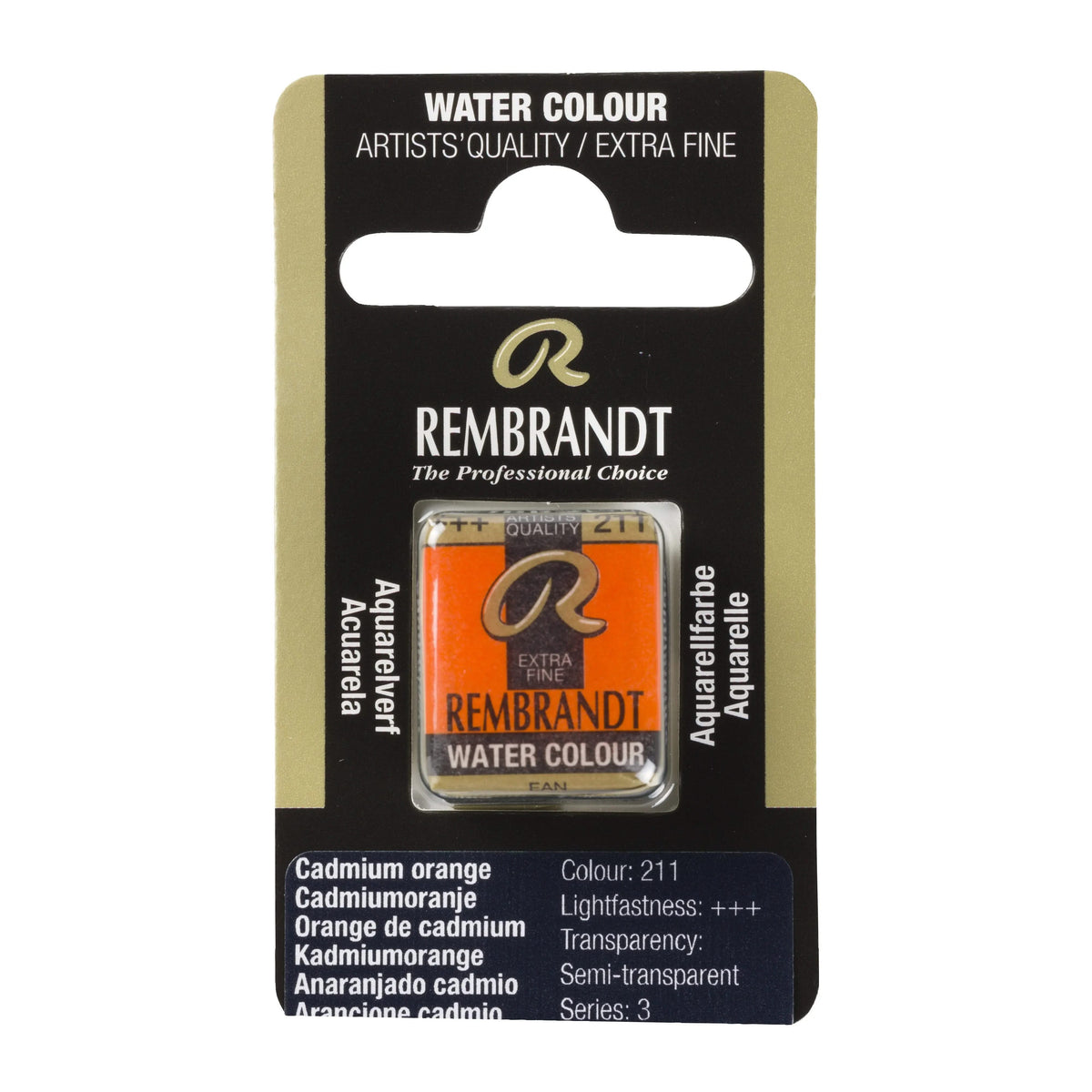 Rembrandt Aquarellfarbe Näpfchen Kadmiumorange 211 - Kidis Art