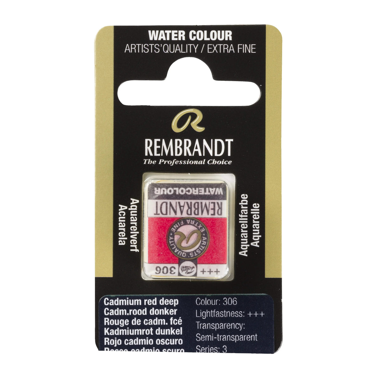 Rembrandt Aquarellfarbe Näpfchen Kadmiumrot Dunkel 306 - Kidis Art
