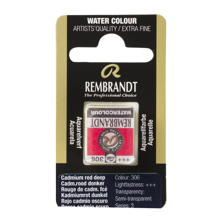 Rembrandt Aquarellfarbe Näpfchen Kadmiumrot Dunkel 306