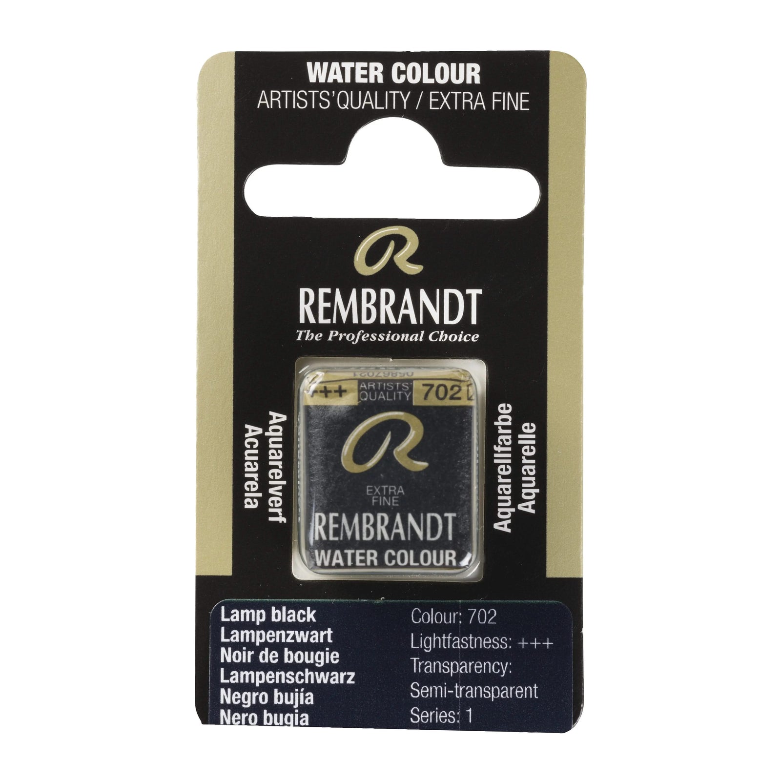 Rembrandt Aquarellfarbe Näpfchen Lampenschwarz 702 - Kidis Art