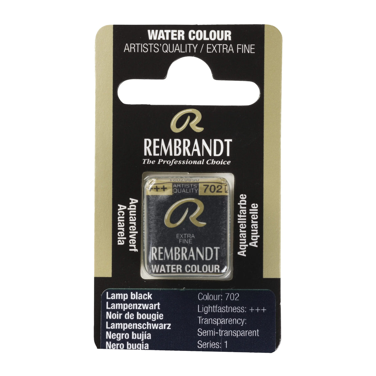 Rembrandt Aquarellfarbe Näpfchen Lampenschwarz 702 - Kidis Art