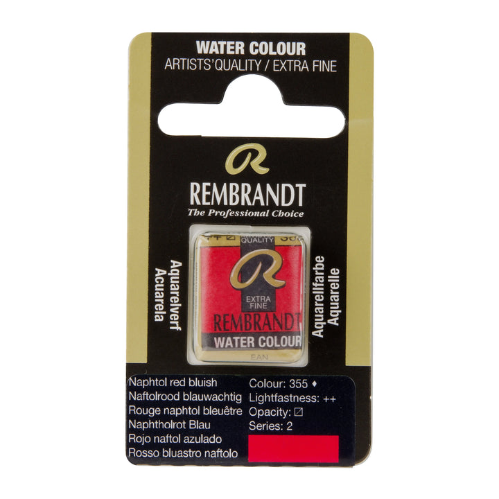 Rembrandt Aquarellfarbe Näpfchen Naphtholrot Blau 355
