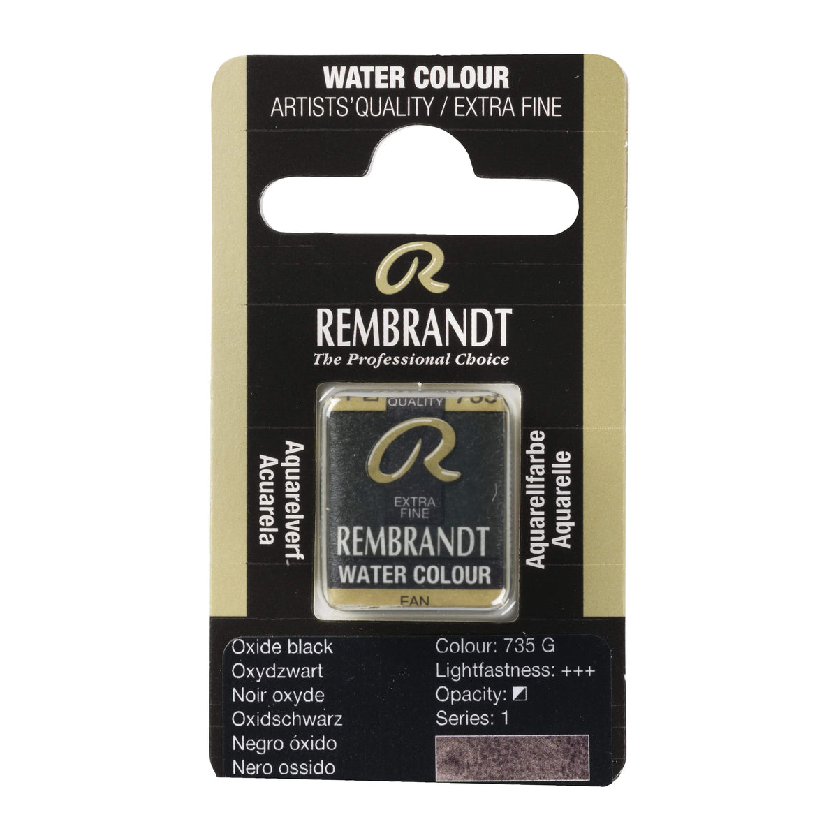 Rembrandt Aquarellfarbe Näpfchen Oxidschwarz 735 - Kidis Art