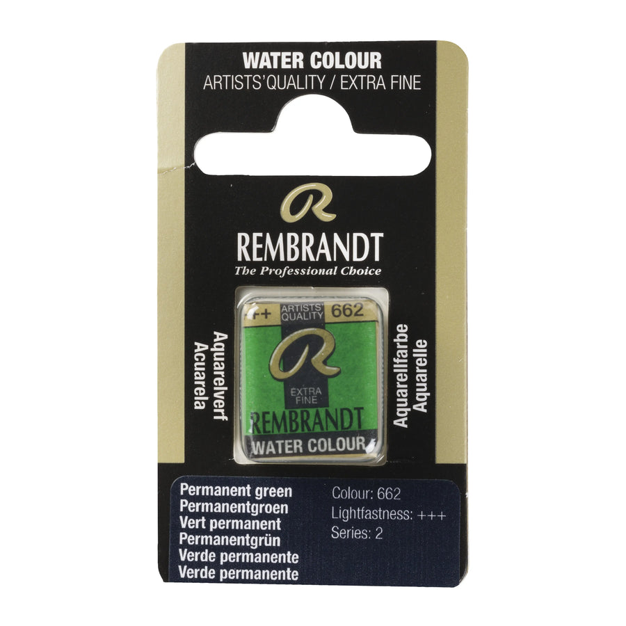 Rembrandt Aquarellfarbe Näpfchen Permanentgrün 662