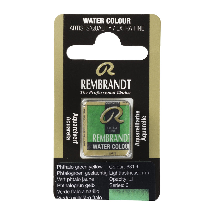 Rembrandt Aquarellfarbe Näpfchen Phthalogrün Gelb 681