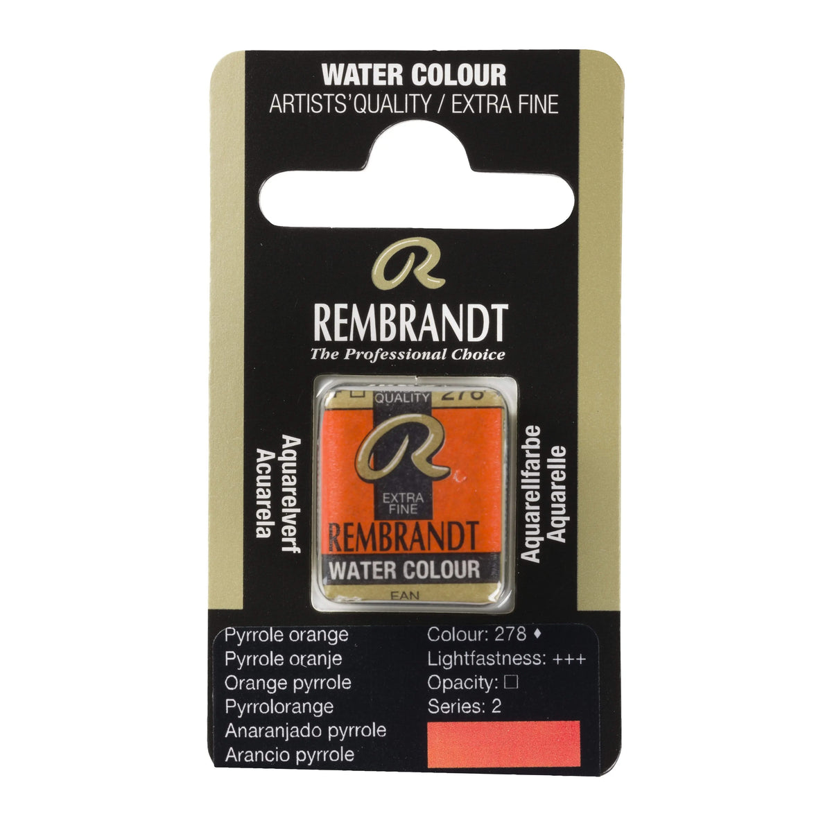 Rembrandt Aquarellfarbe Näpfchen Pyrrolorange 278 - Kidis Art