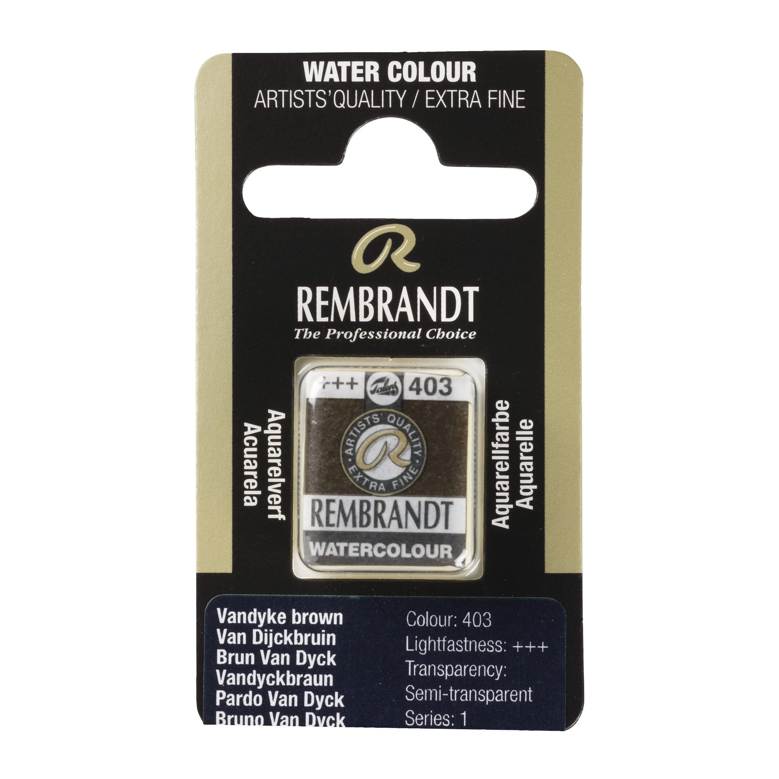 Rembrandt Aquarellfarbe Näpfchen Vandyckbraun 403 - Kidis Art