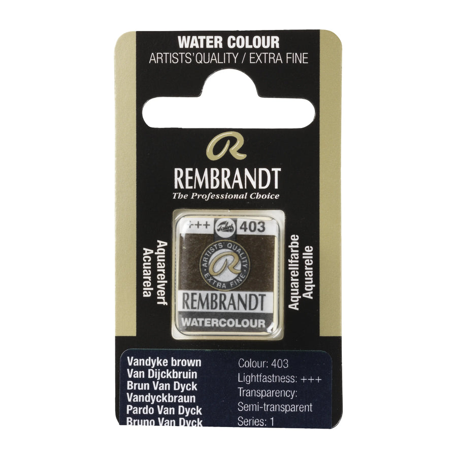 Rembrandt Aquarellfarbe Näpfchen Vandyckbraun 403