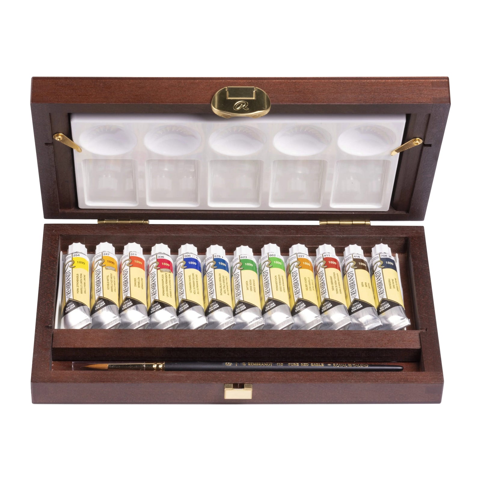 Rembrandt Aquarellfarben-Set im Holzkasten Traditional | 12 x 10-ml-Tuben + Zubehör - Kidis Art